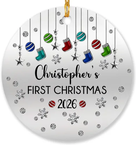 Miniatura 9 de Adornos personalizados de corazón para la primera Navidad, regalos para pareja de recién casados 2025, adorno de nuestra primera Navidad casado