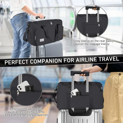 Miniatura 8 de CS COSDDI - Bolsa de viaje deportiva con manga de carretera, bolsa de gimnasio deportiva para mujer, bolsa de mano con compartimento para zapatos