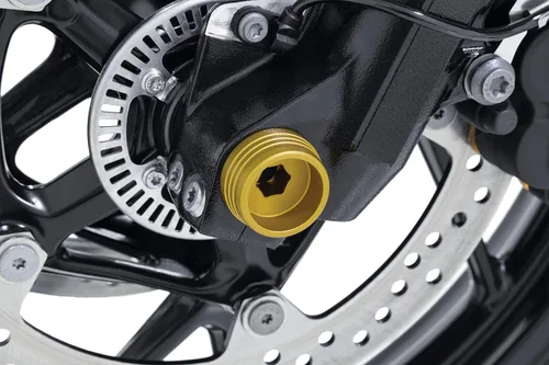 Miniatura 2 de Kuryakyn 3810 Accesorio de moto: Deslizadores de eje delantero Lodestar para BMW F 750 y 850 GS, dorado, 1 par