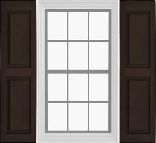 Miniatura 17 de Persianas de vinilo de panel elevado Pontiac Trail (1 par) 14.5"x31" - Cielo de noche azul marino Persianas de ventana para exteriores Incluye