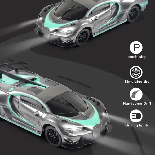 Miniatura 3 de Tuko Juguetes de coche a control remoto, juguetes RC para niños y niñas de más de 3 años (gris)