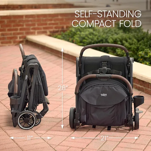 Miniatura 7 de Britax Juniper - Cochecito compacto para llevar, sistema Fastpack sin esfuerzo con RapidFold de una sola mano, portátil y ligero para viajes, asa