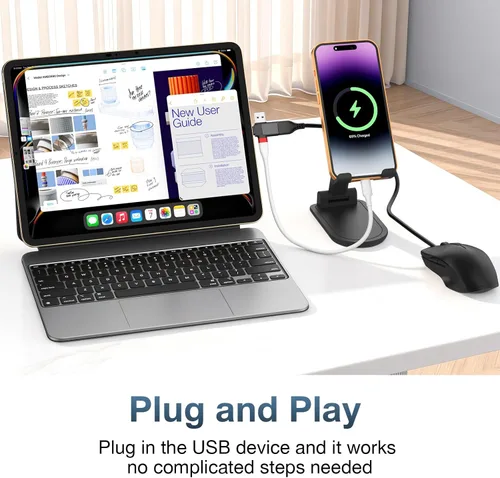 Miniatura 4 de BUISAMG Adaptador USB a USB C, adaptador USB C a A, divisor USB C para MacBook Pro, iMac, iPad Air, convertidor Thunderbolt 4, iPhone 17 16.
