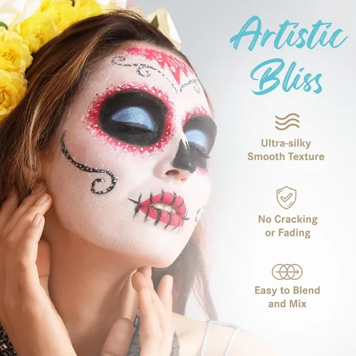 Miniatura 7 de ColorMaster - Pintura en barra negra para rostro y cuerpo, 0.75 onzas, crema retorcida para ojos de béisbol, pintura facial de fútbol, disfraces
