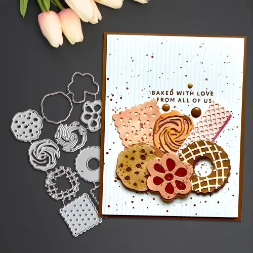 Miniatura 7 de Lapoo Troqueles geométricos para hacer tarjetas, duradero, troquelado de metal para álbum de recortes, álbum de fotos, tarjetas de papel decorativo