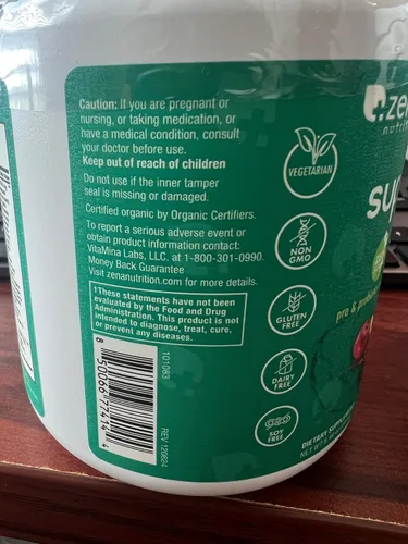 Miniatura 9 de Zena Nutrition Polvo de Súper Verdes Orgánico, Más de 70 Superalimentos, 0 Azúcar, 3G de Fibra, Espirulina, Chlorella, Hongos