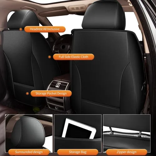 Miniatura 2 de AOMSAZTO Funda de asiento de coche para 2 asientos delanteros para Buick Encore GX 2020 2021 2022 2023 2024 2025, fundas de cojín de cuero sintético