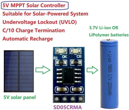 Miniatura 4 de 1A 4. 2V 3. 7VLiPo Li ion Cargador de batería de litio MPPT Módulo de controlador solar de batería de litio Módulo solar (sin clavija)