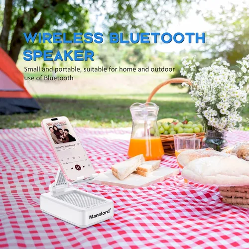 Miniatura 7 de Soporte para teléfono celular con altavoz Bluetooth inalámbrico compatible con iPhone/Samsung/iPad, soporte de teléfono de diseño antideslizante