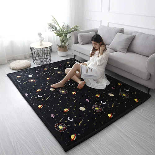 Miniatura 5 de Loartee Alfombra de Área de Terciopelo Coral - Alfombra de Juego para Bebés de Espuma Viscoelástica de 1" de Grosor, Alfombra Lavable para Niños