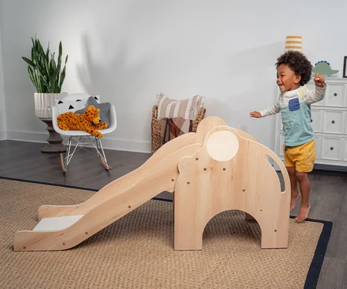 Miniatura 3 de Avenlur Nima - Tobogán interior con forma de elefante Montessori Waldorf, seguro, resistente y confiable, espacio de juego interior perfecto