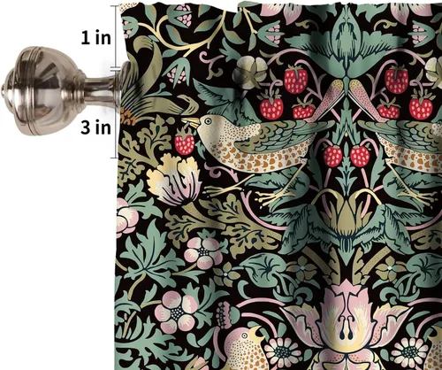 Miniatura 5 de William Morris - Cenefa de cocina, diseño retro de ladrones de fresas, estampado floral, para cocina, sala de estar, baño, cafetería, decoración