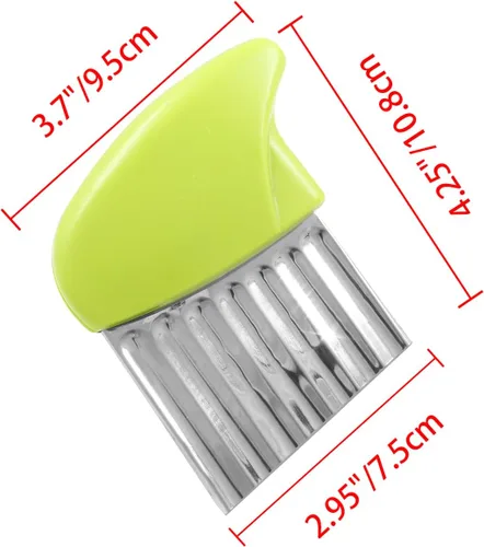 Miniatura 5 de BokWin 5 piezas de cortador de gofres para papas fritas arrugadas para niños, cortador ondulado de acero inoxidable para papas francesas