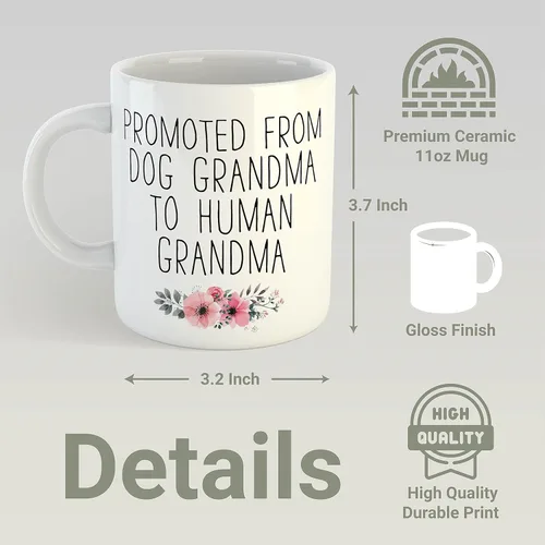 Miniatura 2 de Suchmugs Taza promocionada a la abuela, taza de café New Nana de 11 onzas, sorpresa para revelar el bebé, anuncio de embarazo de abuela por primera