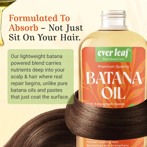 Miniatura 2 de EVERLEAF Mezcla de aceite de batana para el crecimiento del cabello con ricino y alholva Aumenta el crecimiento, fortalece el cabello fino