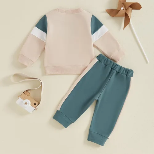 Miniatura 52 de Conjunto de sudadera de manga larga con cuello redondo y pantalones deportivos para bebés, ropa de invierno para bebé