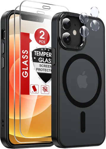 LeYi para iPhone-12 Mini Funda/iPhone-13 Mini Fundas de Teléfono:[ Protector de Pantalla X2+ Funda para Cámara X2] Compatible con Magsafe para TP