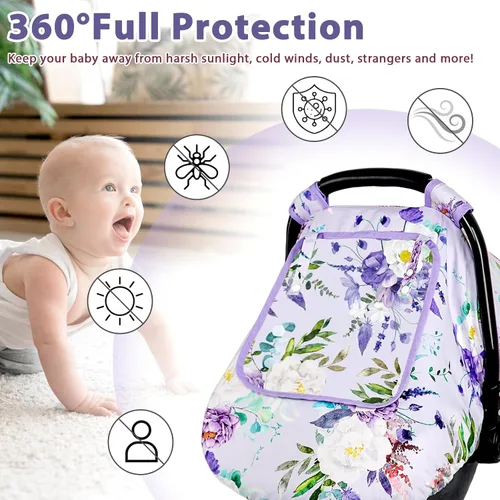 Miniatura 2 de Funda para Asiento de Coche para Bebé Niña, Funda de Asiento de Coche de Invierno Cálida para Bebé, Toldo Infantil para Asiento de Coche con Ventana