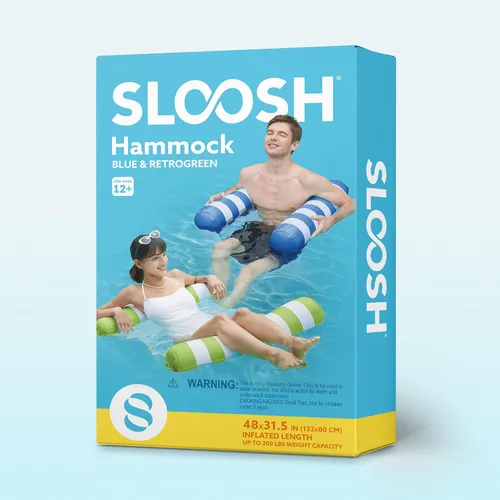 Miniatura 7 de SLOOSH 2 Packs Hammock Pool Floats Adults, 4-in-1 Multi-Purpose Inflatable Pool Floats PVC Water Hammock Lounge Floaties