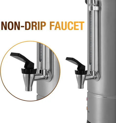 Miniatura 3 de Dispensador eléctrico de agua caliente de 2 galones, caldera y calentador de agua comercial de acero inoxidable de 950 W, temperatura de 110 V 2