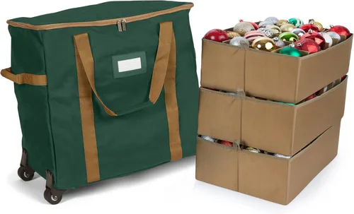 Miniatura 84 de Covermates Keepsakes Bolsa de almacenamiento ajustable para adornos, poliéster resistente, separadores acolchados y bandejas FlexGrid, organizador