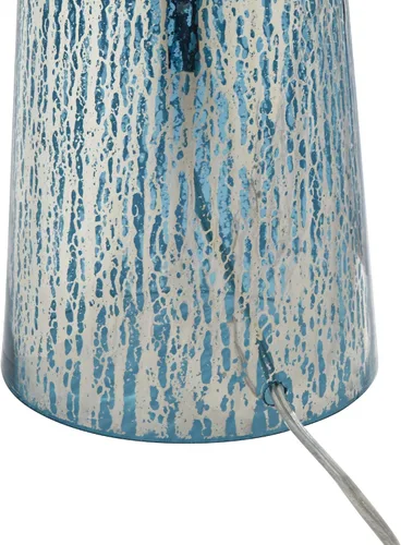 Miniatura 7 de 360 Lighting Marcus - Juego de 2 lámparas de mesa costeras modernas de 30 pulgadas de alto, columna cónica de vidrio de mercurio aplicada a mano