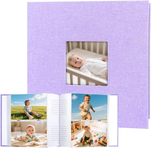 Miniatura 15 de Álbum de Fotos 4x6 360 Fotos con Espacio para Escribir Cubierta de Cuero con Ventana Frontal, Álbum de Imágenes 360 Fotos Libro de Álbum de Fotos