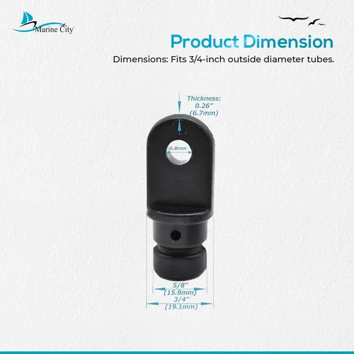 Miniatura 5 de MARINE CITY Black Nylon Bimini Top Eye End Cap, Round Inside Eye End, Lightweight, Outer Diameter, Ideal for Marine, Boats, Yachts, Ships, and