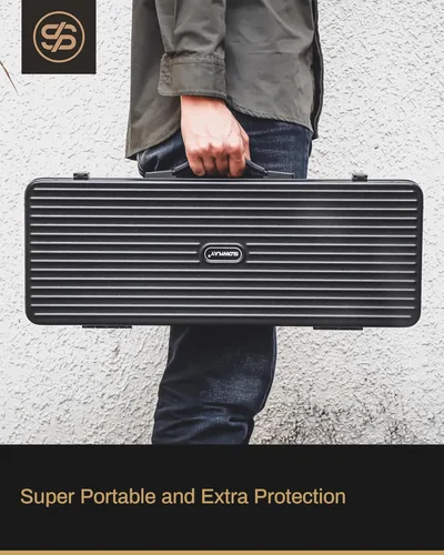 Miniatura 5 de SLOWPLAY Estuche para fichas de póquer para Texas Hold'em, 300 piezas de fichas de póquer de 1.693 in Estuche de transporte de alta gama que