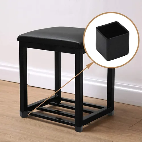 Miniatura 5 de 12 piezas de 0.79 x 0.79 pulgadas de plástico para pies cuadrados, protector de suelo deslizante para muebles, reduce el ruido, evita arañazos