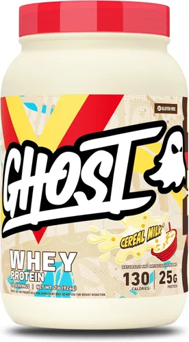 Miniatura 10 de GHOST Proteína de suero en polvo, leche de cereales de mantequilla de maní - 2 libras, 26G de proteína - Mezcla de proteína de suero - Batidos