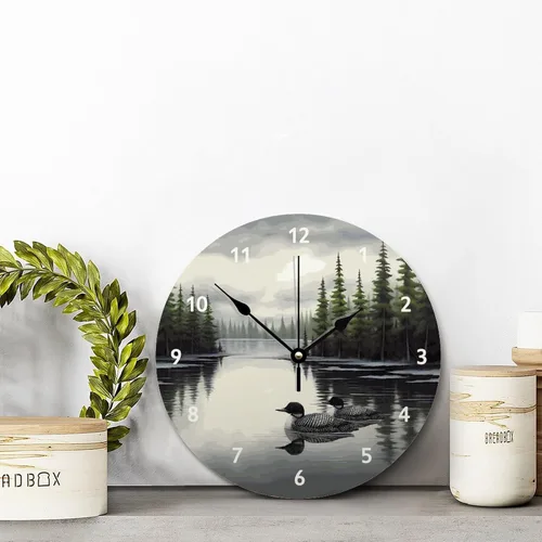 Miniatura 2 de Loon - Reloj de pared rústico de madera de estilo chic de 10 pulgadas, silencioso, sin tictac, funciona con pilas, para sala de estar, dormitorio