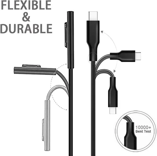 Miniatura 8 de MOCOST Microsoft Surface Connect a USB-C PD 15 V Cable de carga compatible con Microsoft Surface Pro Series, Surface Book Series, Surface Laptop