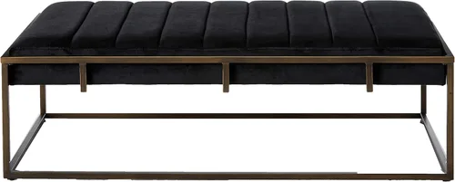 Miniatura 4 de Christopher Knight Home Vassy Modern - Banco otomano de terciopelo con acabado de latón, color negro