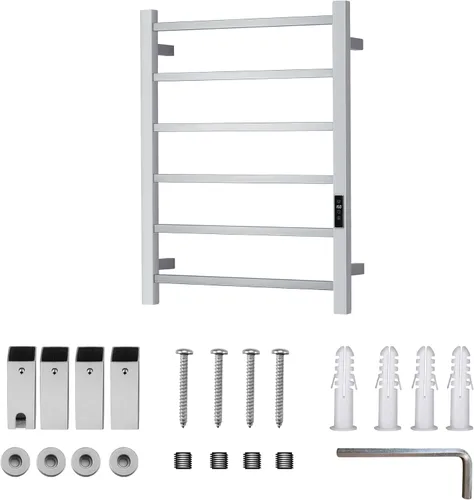 Miniatura 7 de Toalleros térmicos para baño, calentadores eléctricos de toallas para montar en la pared con temporizador y control de temperatura, calentador