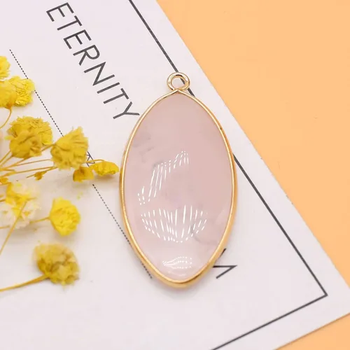 Miniatura 6 de LE SKY 6 colgantes de piedra natural con forma de marquesa, piedra de ágata de cristal curativo para hacer joyas, collares, aretes