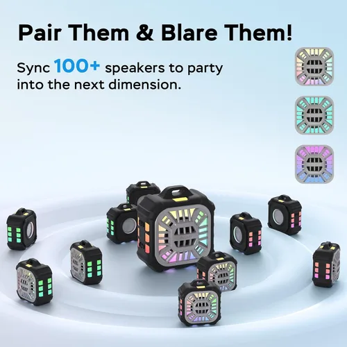 Miniatura 3 de INSMY Altavoz Bluetooth Impermeable IP67, Altavoz de Ducha Portátil Pequeño con Clip, Sincronización Múltiple de Más de 100 Altavoces, Gran Volumen