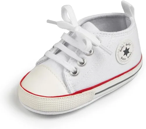 Miniatura 55 de KIDSUN zapatos deportivos altos hasta el tobillo para bebés, niños y niñas con suela antideslizante, suaves, para recién nacidos, zapatos