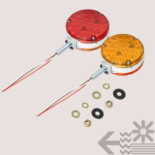 Miniatura 8 de TRUE MODS - Juego de luces de guardabarros de pedestal redondas de 4 pulgadas de 48 LED para semirremolque de 80 pulgadas de ancho [DOT FMVSS-108]