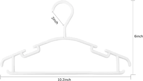Miniatura 7 de GoodtoU 80 perchas blancas para ropa de bebé para armario, 10.24 pulgadas, perchas de plástico para niños pequeños para mamá, bebé, niños