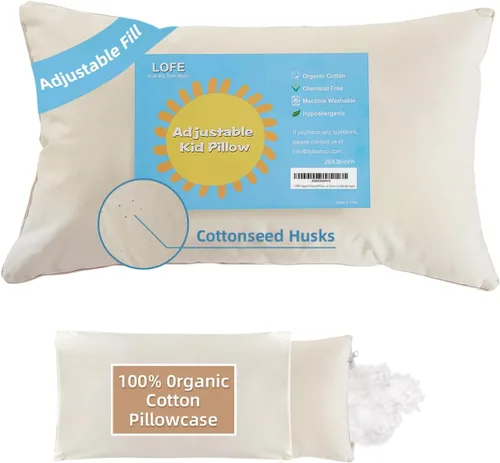 Miniatura 8 de Almohada orgánica con funda de almohada de dibujos animados - 16x22 Almohada para niños con funda de 100% algodón orgánico, almohada juvenil
