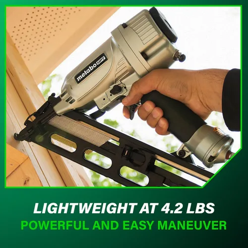 Miniatura 6 de Metabo HPT NT65MA4 - Pistola de clavos con soplador de aire, clavadora neumática preferida por profesionales para molduras de corona, molduras