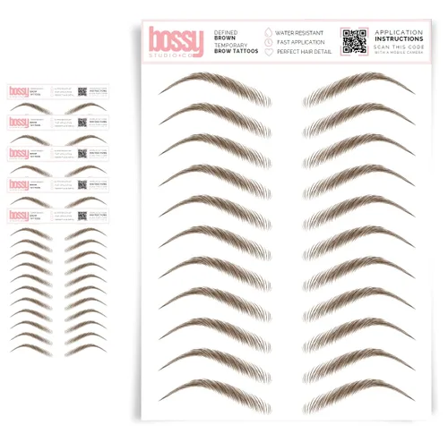 Miniatura 52 de 5 paquetes de tatuajes temporales para cejas, adhesivos impermeables para cejas, tatuajes falsos para el cabello tipo pelar de transferencia