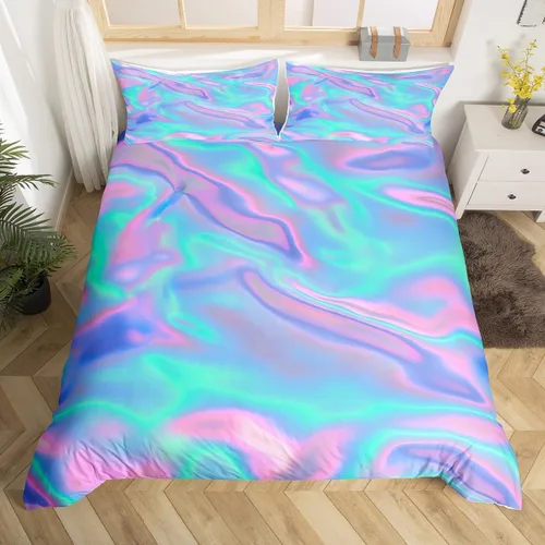 Miniatura 2 de Erosebridal Funda de edredón de teñido anudado, juego de ropa de cama con estampado colorido, funda de edredón psicodélica, funda de edredón verde