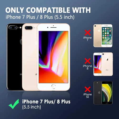 Miniatura 2 de FanTEK Compatible con iPhone 7 Plus, iPhone 8 Plus de 5.5 pulgadas, fundas de teléfono TPU de cristal transparente suave