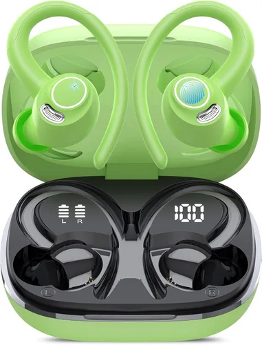 Miniatura 14 de Auriculares inalámbricos, auriculares Bluetooth 5.4 deportivos, auriculares sobre la oreja con micrófono de cancelación de ruido ENC, 48H