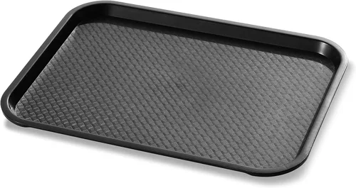 Miniatura 3 de New Star Foodservice Bandeja de comida rápida, juego de 12 (negro, 12 x 16 pulgadas)