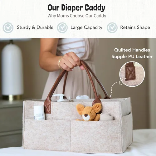 Miniatura 2 de Lily Miles Organizador de pañales para bebé, cesta de almacenamiento para recién nacidos, regalo neutro para baby shower, imprescindible