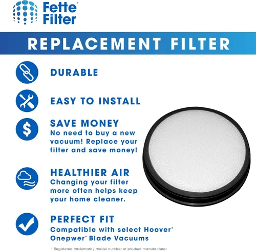 Miniatura 4 de Fette Filter - Reemplazo de accesorios de filtro de vacío compatibles con aspiradoras Hoover ONEPWR. Parte # AH85300 - Paquete de 2