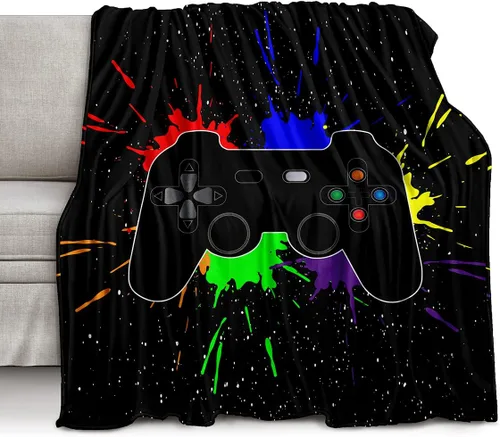 lirs Bedding - Manta de juegos de 60 x 50 pulgadas súper suave, forro polar, regalo para sofá para niños, adolescentes, videojuegos (MT-A01, 60 x 50)